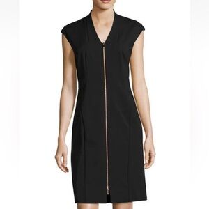 LAFAYETTE 148 NEW YORK Imani Sleeveless Zip-Front Sheath Dress in Black Size 4